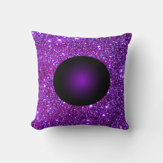 Purple Purple Sparkle Optical Illusion Art Cushion (Front)
