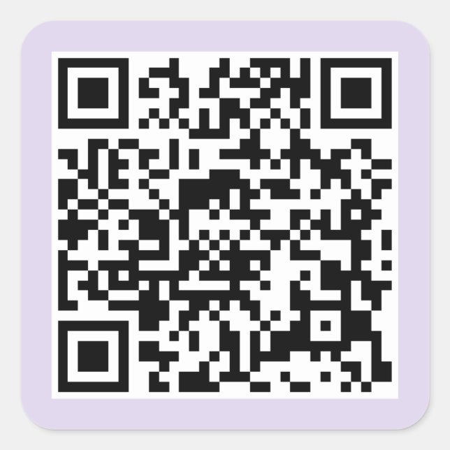 Purple QR code Square Sticker (Front)