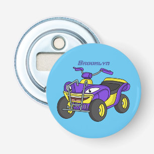 Purple Quad bike cartoon illustration Bottle Opener