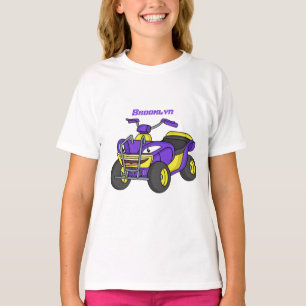 Purple Quad bike cartoon illustration T-Shirt