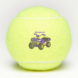 Purple Quad bike cartoon illustration Tennis Balls