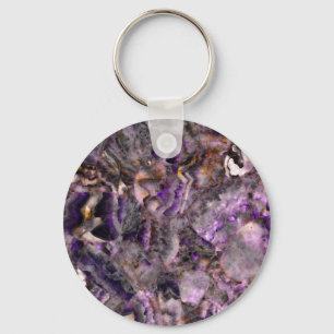 Purple quartz key ring