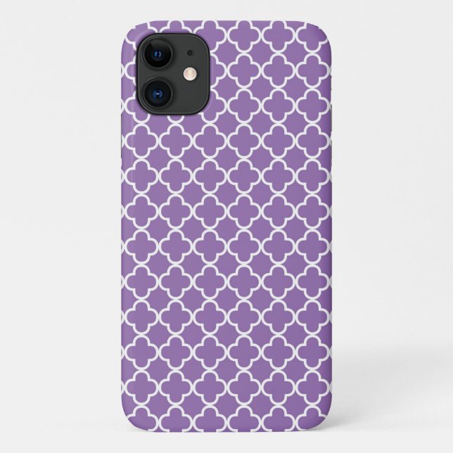 Purple Quatrefoil Pattern Case-Mate iPhone Case (Back)