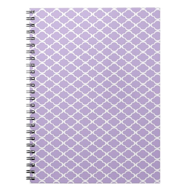 Purple Quatrefoil Spiral Notebook (Front)