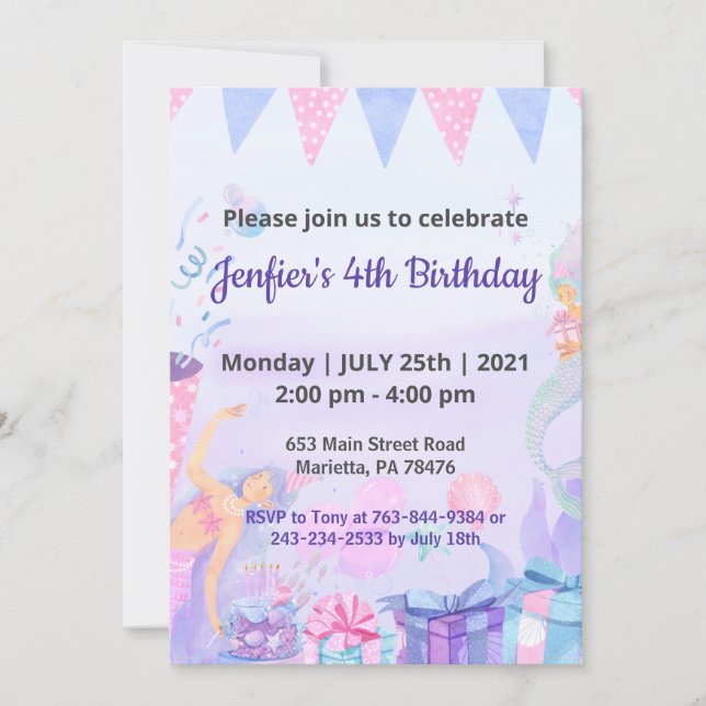 Purple Queen Baby Theme Birthday  Invitation (Front)