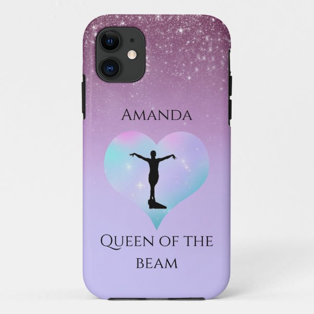 Purple Queen Of The Beam Gymnastics Personalised Case-Mate iPhone Case (Back)