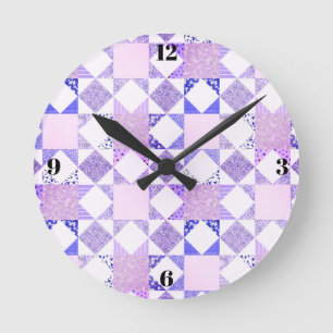 Purple quilting clock minimalist sewing room decor