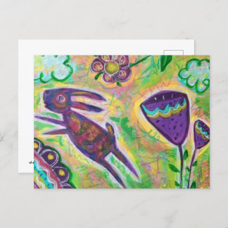 Purple Rabbit Postcard