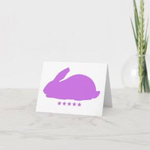 Purple Rabbit with Stars Blank Greeting  Card