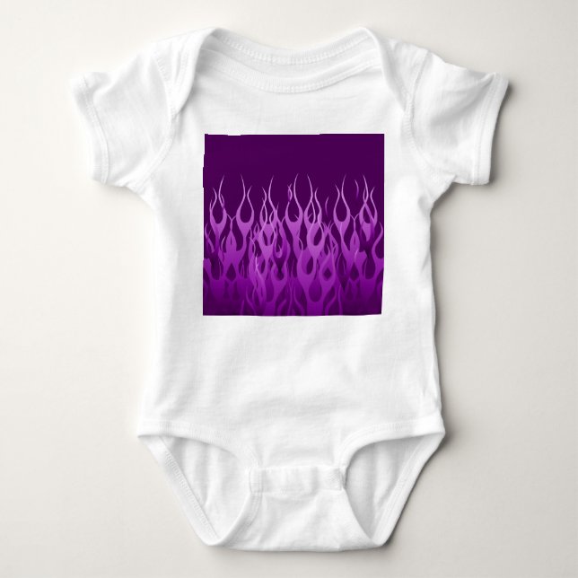 Purple Racing Flames Baby Bodysuit (Front)