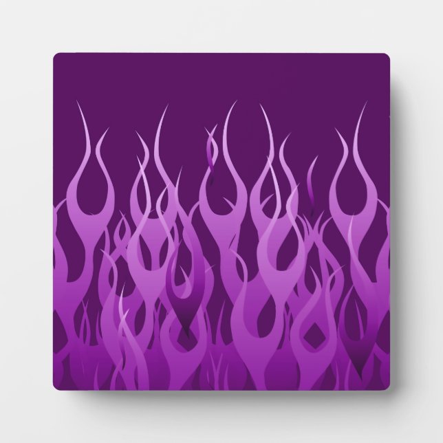 Purple Racing Flames Plaque (Front)