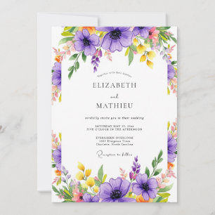 Purple Radiant Meadow Wedding Invitation