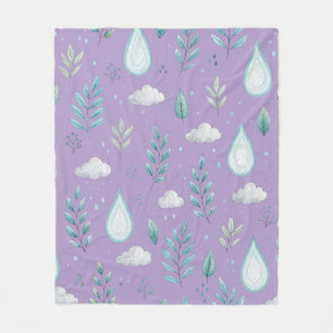Purple Rain Cloud Cosy Fleece Blanket