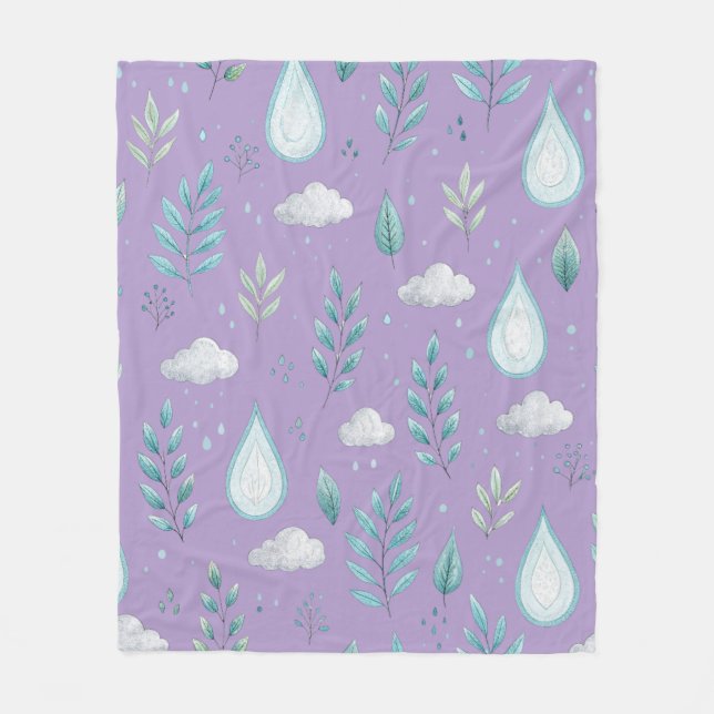 Purple Rain Cloud Cosy Fleece Blanket (Front)
