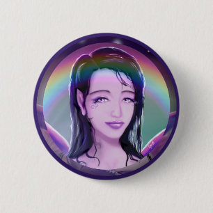 Purple Rain fairy 6 Cm Round Badge