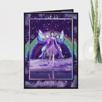 Purple rain fairy blank card