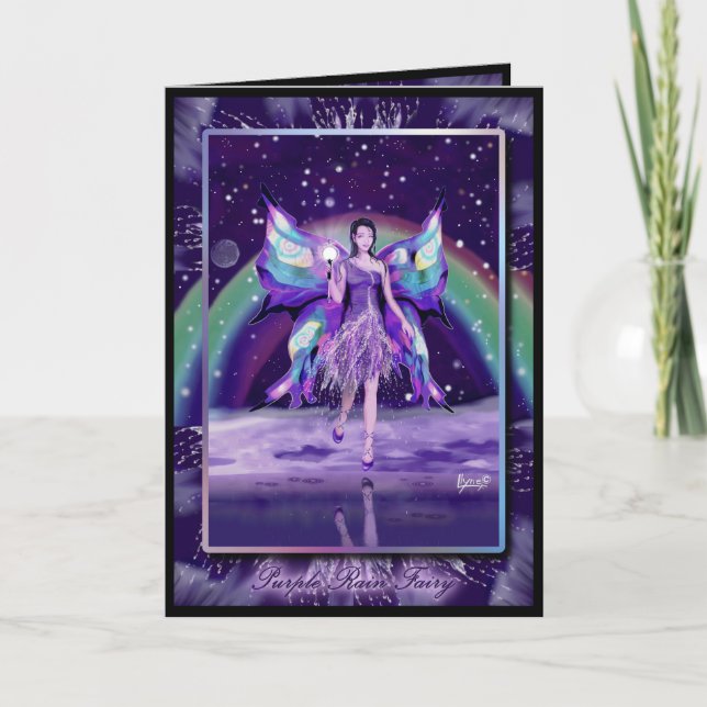 Purple rain fairy blank card (Front)