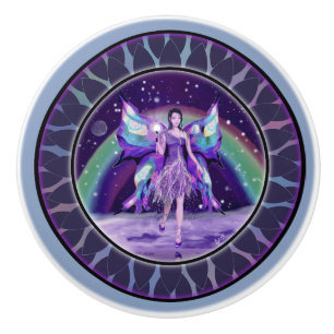 Purple rain Fairy Ceramic Knob