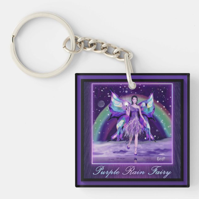 Purple rain fairy keychain (Front)