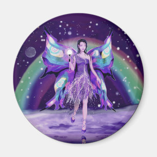 Purple rain fairy magnet