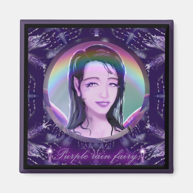 Purple rain fairy magnet (Front)