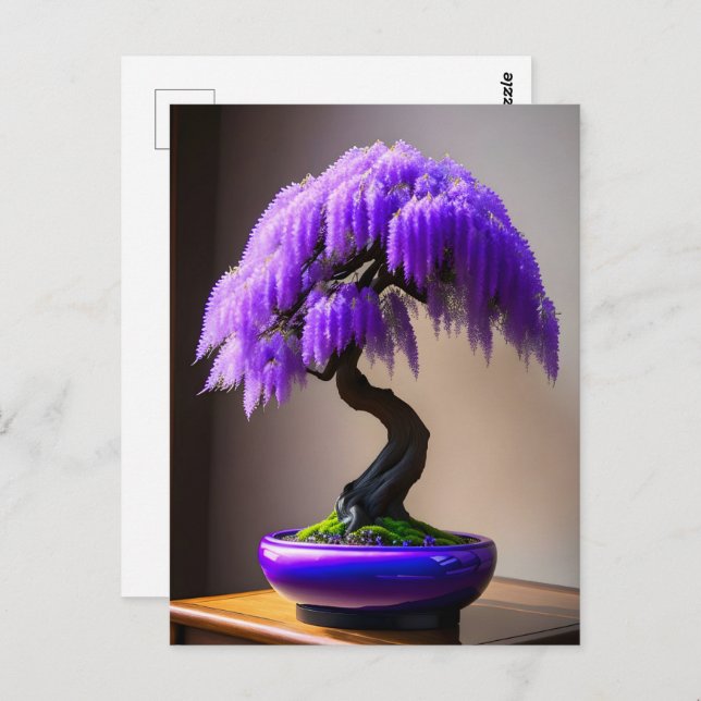 Purple Rain Wisteria Bonsai, Postcrossing Postcard (Front/Back)