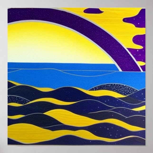 Purple Rainbow at Sea Poster (Front)
