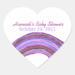 Purple rainbow baby shower sticker