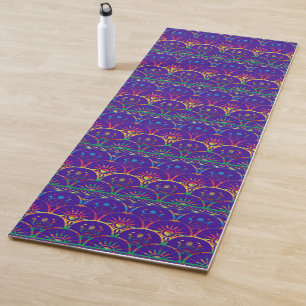Purple Rainbow Boho Sunrise Yoga Mat