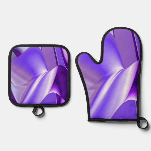 Purple Rainbow Dreams Oven Mitt & Pot Holder Set (Front)