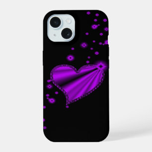 Purple Rainbow Heart with Stars iPhone 15 Case