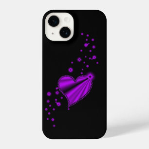 Purple Rainbow Heart with Stars iPhone 14 Case