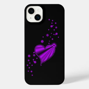 Purple Rainbow Heart with Stars iPhone 14 Plus Case