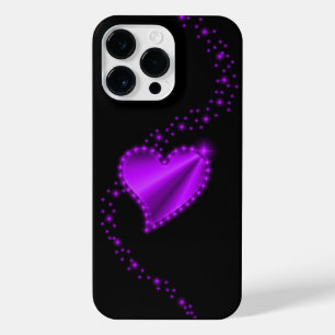 Purple Rainbow Heart with Stars iPhone 14 Pro Max Case