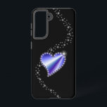 Purple Rainbow Heart with Stars on black Samsung Galaxy Case<br><div class="desc">Rainbow Heart with Stars on black - Digital Artwork by Krisi ArtKSZP</div>