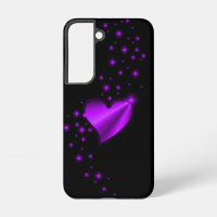 Purple Rainbow Heart with Stars on black