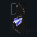 Purple Rainbow Heart with Stars on black Samsung Galaxy Case<br><div class="desc">Rainbow Heart with Stars on black - Digital Artwork by Krisi ArtKSZP</div>