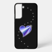 Purple Rainbow Heart with Stars on black