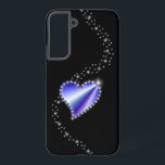 Purple Rainbow Heart with Stars on black Samsung Galaxy Case<br><div class="desc">Rainbow Heart with Stars on black - Digital Artwork by Krisi ArtKSZP</div>