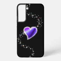 Purple Rainbow Heart with Stars on black