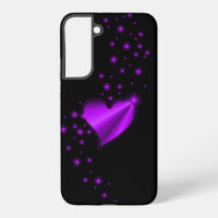 Purple Rainbow Heart with Stars on black