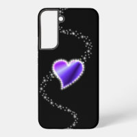 Purple Rainbow Heart with Stars on black