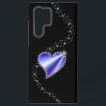 Purple Rainbow Heart with Stars on black Samsung Galaxy Case<br><div class="desc">Rainbow Heart with Stars on black - Digital Artwork by Krisi ArtKSZP</div>