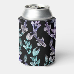 Purple Rainbow Koi Pond Art Kois Fish pattern      Can Cooler