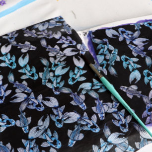 Purple Rainbow Koi Pond Art Kois Fish pattern      Tissue Paper