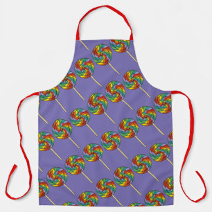 Purple Rainbow Lollipop Pop Candy Lollies Suckers Apron