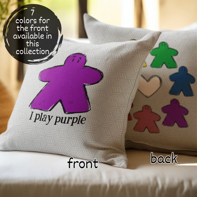 Purple Rainbow Meeple Board Game Love  Cushion (Creator Uploaded)