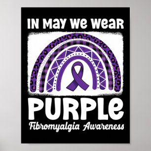 Purple Rainbow Support Fibro Warrior Fibromyalgia Poster