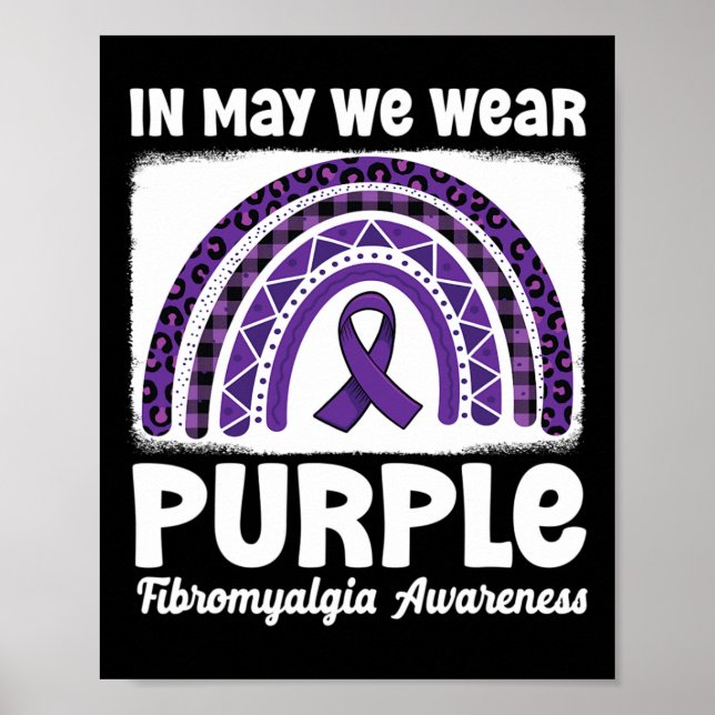 Purple Rainbow Support Fibro Warrior Fibromyalgia  Poster (Front)