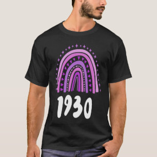 Purple Rainbow Year Of Birth 1930 Birthday T-Shirt